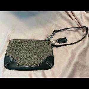 Coach brown wristlet